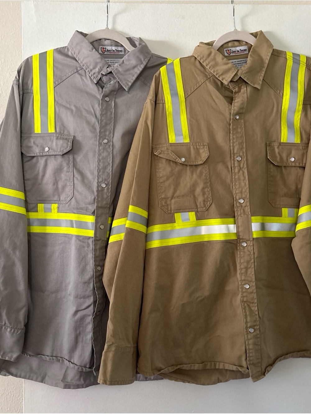 High-Visibility Work Shirt Jacket - Brown and Gray lot of 2